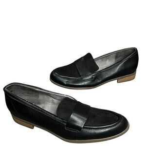 Dr Scholls Shoes Womens 10M Black Rate Moc Loafer Synthetic Slip On Work Comfort